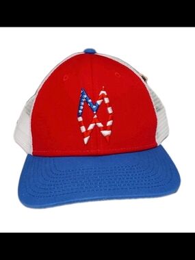 Official Morgan Wallen Red White and Blue MW Stars & Stripes Trucker Hat Snapbac
